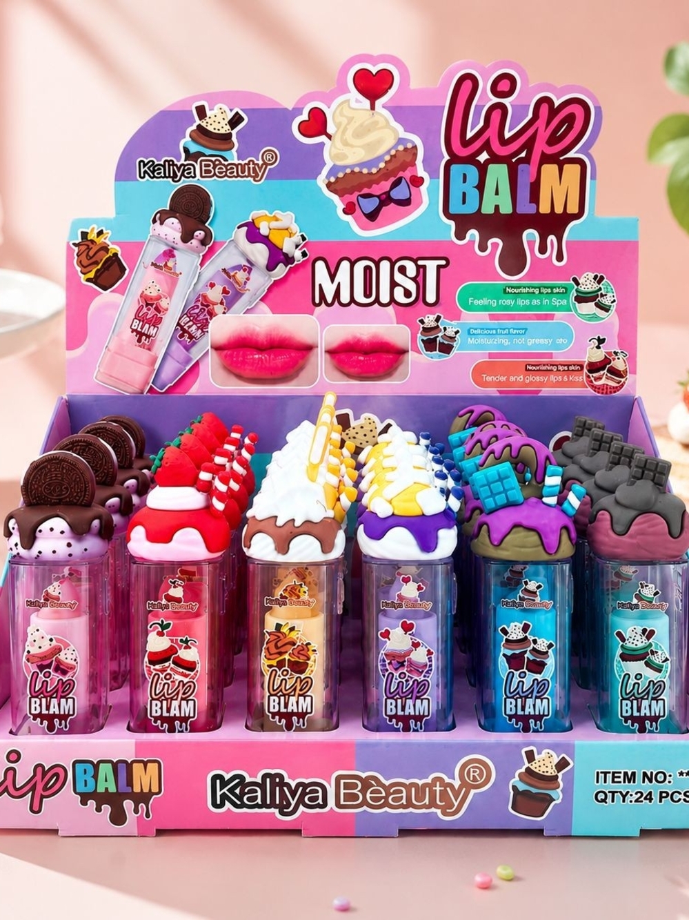 💋6 X $15 💋Moist Lip Balm - Pink